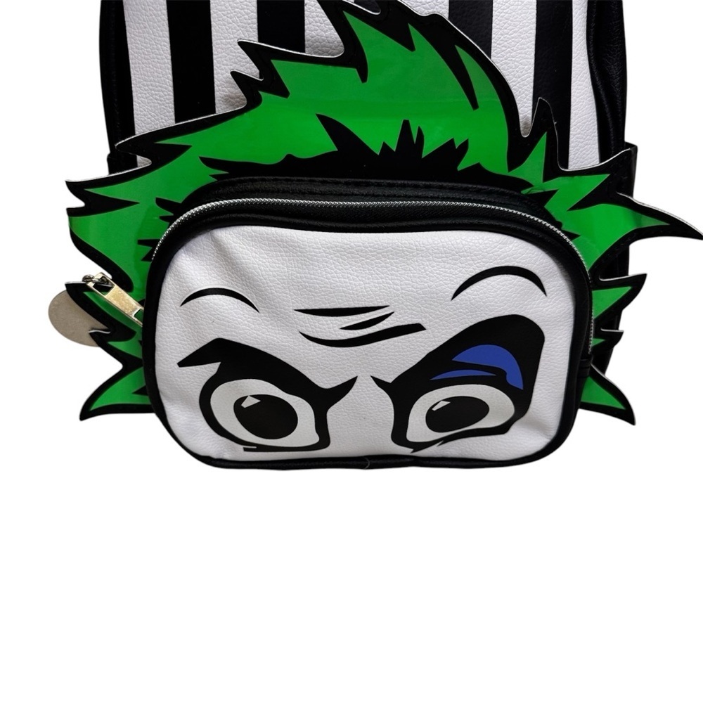 Beetlejuice It's Show Time  10.5  Backpack Black and White Green Accents NWT - Picture 9 of 10